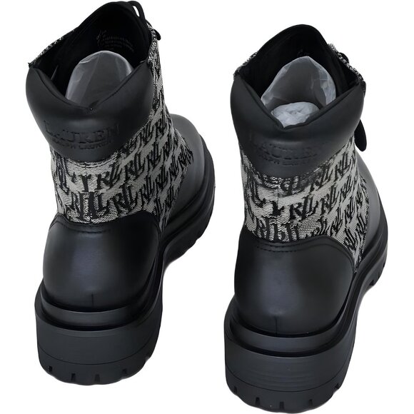 Lauren Ralph Lauren Carlee Lug-Sole Bootie Black Logo Womens US 7M - Picture 3 of 6